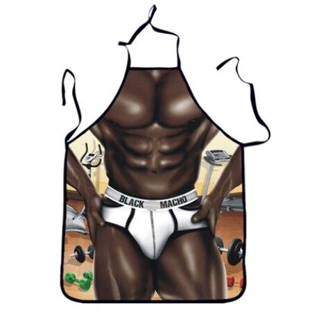 Tablier Humoristique Homme Noir Muscle