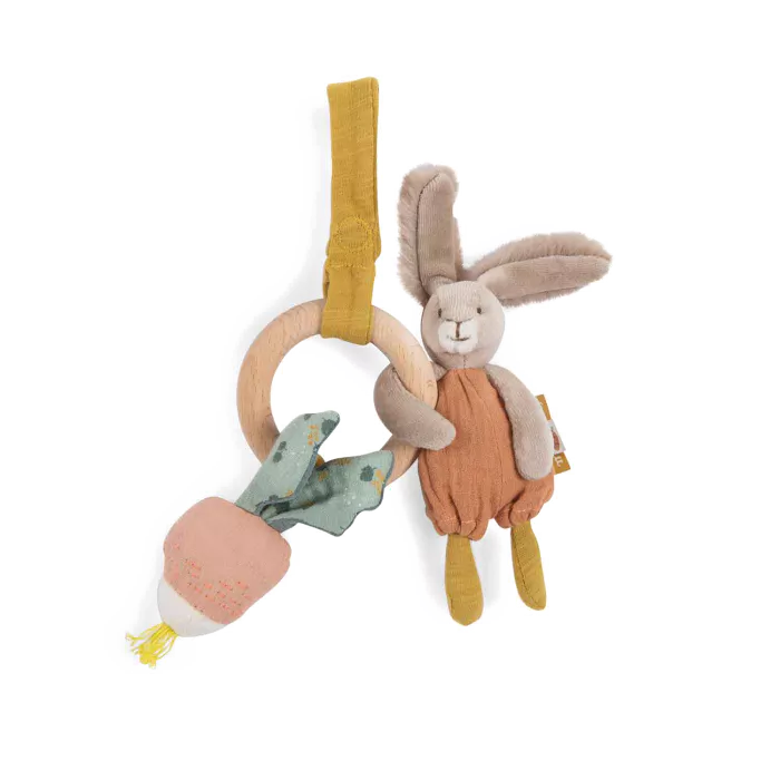 Hochet anneau bois lapin – Trois petits lapins