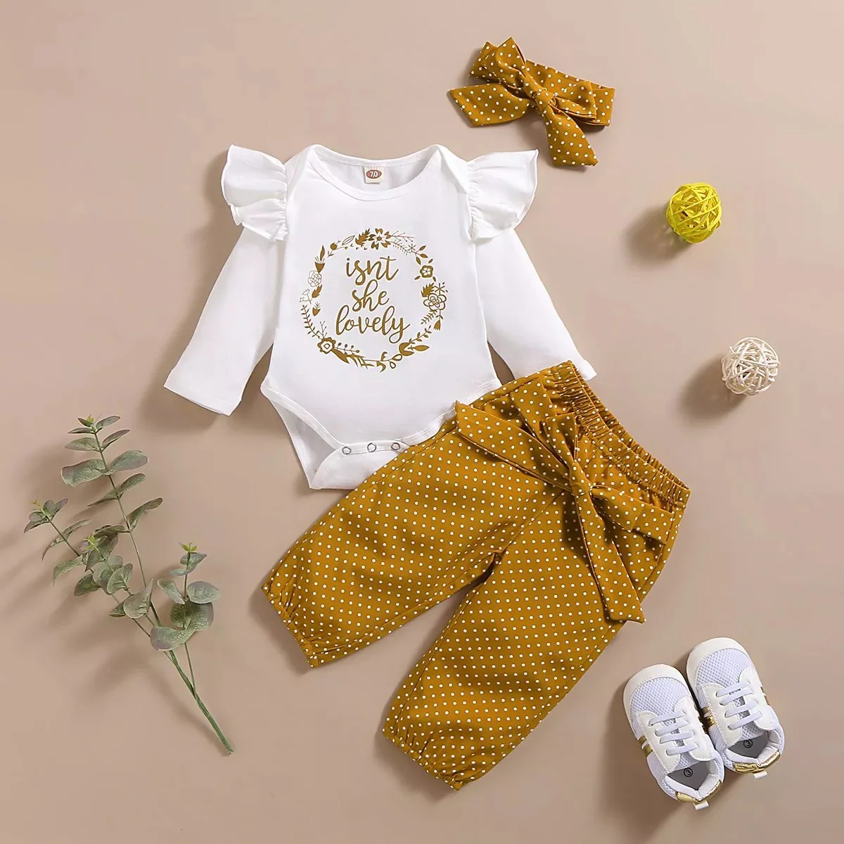 Ensemble imprimé 3pcs pour bébé fille – Image 4