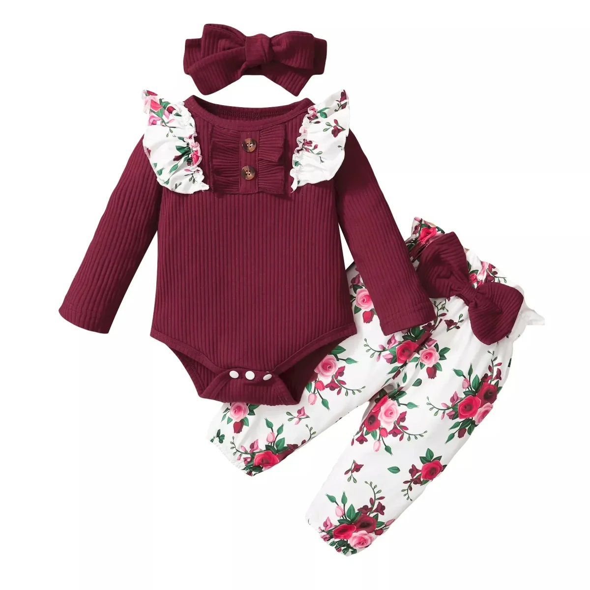 Ensemble imprimé 3pcs pour bébé fille – Image 5