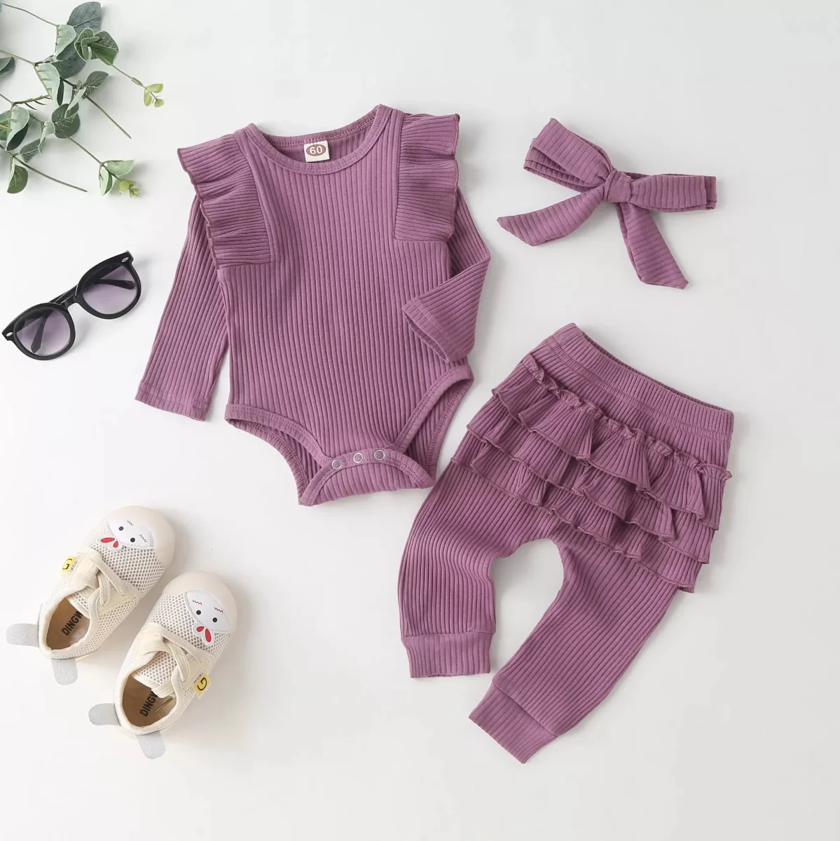 Ensemble imprimé 3pcs pour bébé fille – Image 8